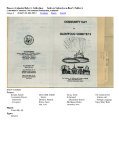 Glenwood Cemetery Monument Dedication, undated