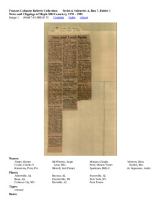 Notes and Clippings of Maple Hill Cemetery, 1974 - 1981