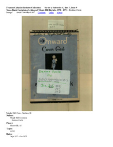 Steno Book Containing Listings of Maple Hill Burials, 1972 - 1973