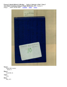 Steno Book Containing Listings of Maple Hill Burials, 1973