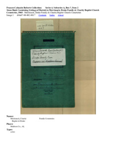 Steno Book Containing Listings of Burials in Merrimack, Drake Family &amp; Charity Baptist Church Cemeteries, 1968