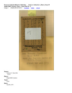 Maple Hill Cemetery Notes - Steno Pad 18 - F