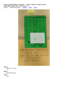 Maple Hill Cemetery Notes - Steno Pad 17 - E