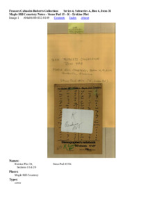 Maple Hill Cemetery Notes - Steno Pad 15 - K - Erskine Plot