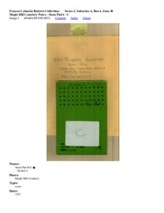 Maple Hill Cemetery Notes - Steno Pad 6 - C