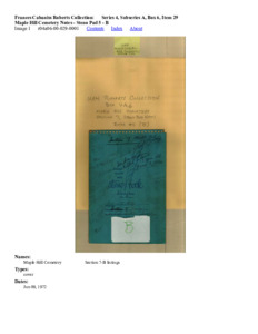 Maple Hill Cemetery Notes - Steno Pad 5 - B