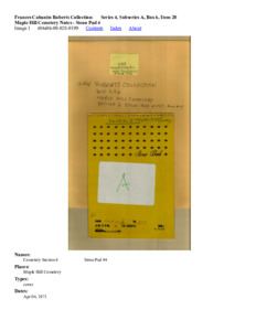 Maple Hill Cemetery Notes - Steno Pad 4