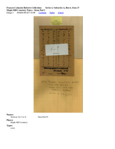 Maple Hill Cemetery Notes - Steno Pad 3