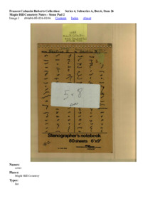 Maple Hill Cemetery Notes - Steno Pad 2