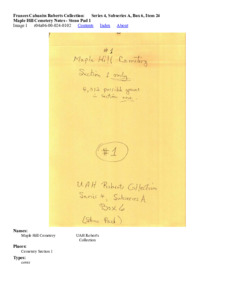 Maple Hill Cemetery Notes - Steno Pad 1