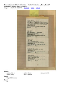 Maple Hill Cemetery Notes - Section 29