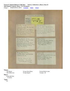 Merrimack Cemetery Notes - Y-Z Surnames