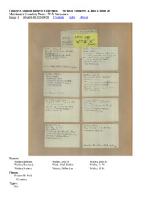 Merrimack Cemetery Notes - W-X Surnames