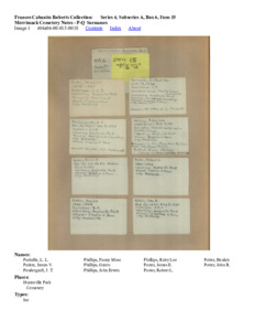 Merrimack Cemetery Notes - P-Q Surnames