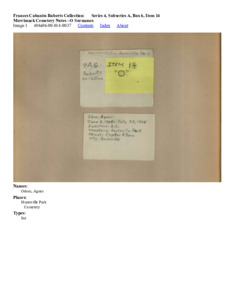 Merrimack Cemetery Notes - O Surnames