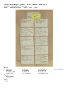 Merrimack Cemetery Notes - N Surnames