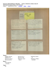 Merrimack Cemetery Notes - Mc Surnames