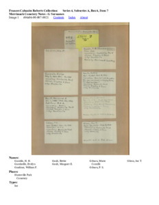 Merrimack Cemetery Notes - G Surnames