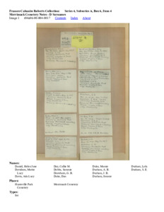 Merrimack Cemetery Notes - D Surnames