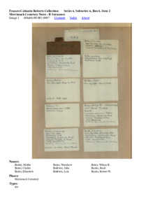 Merrimack Cemetery Notes - B Surnames