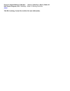 Elk Theatre Program, 1922