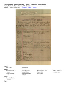 Swaim, Marion C., Land Abstract, 1893