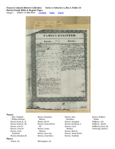 Horton Family Bible &amp; Register Pages
