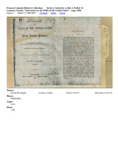 Lanman, Charles "Adventures in the Wilds of the United States" - copy, 1856