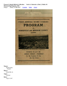 Homecoming Program, 1947