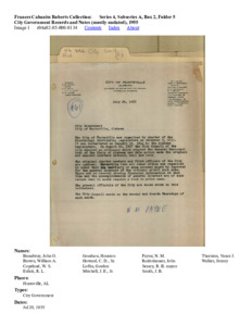 City Government Records and Notes (mostly undated), 1955