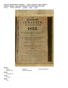 Alabama Almanac - copy, and Almanacs of the United States, 1823, 1962