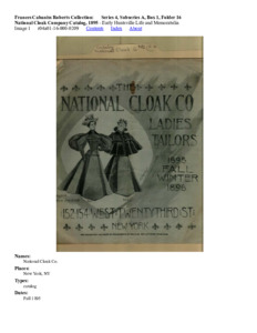 National Cloak Company Catalog, 1895