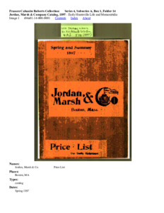 Jordan, Marsh &amp; Company Catalog, 1897