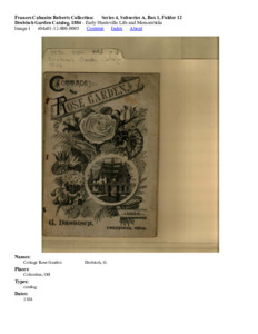 Drobisch Garden Catalog, 1884