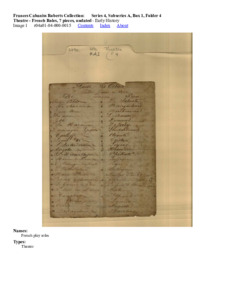 Theatre - French Roles, 7 pieces, undated