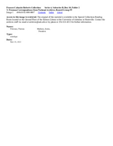 T. Freeman Correspondence from National Archives, Record Group 59