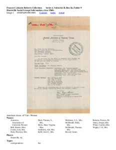 Huntsville Social Groups Information, circa 1960s