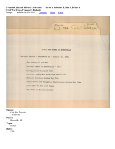 Civil War Class, Frances C. Roberts