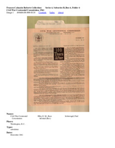 Civil War Centennial Commission, 1961