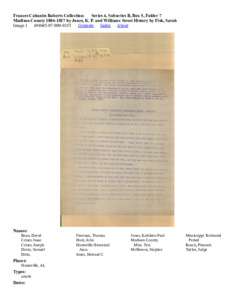 Madison County 1804-1817 by Jones,  K. P.  and Williams Street History by Fisk, Sarah