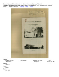 Madison Cross Roads Presbyterian Church History, by Stancil, Mrs. Carl