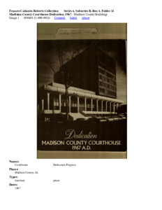 Madision County Courthouse Dedication, 1967