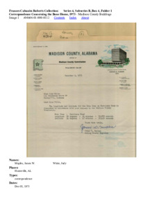 Correspondence Concerning the Bone Home, 1973