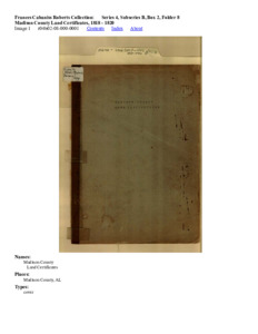 Madison County Land Certificates, 1818 - 1820