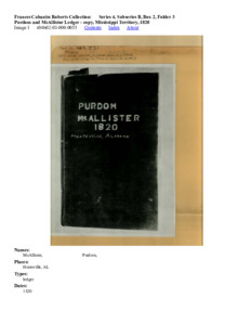 Purdom and McAllistor Ledger - copy, Mississippi Territory,  1820