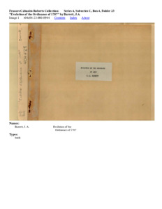 "Evolution of the Ordinance of 1787" by Barrett, J.A.