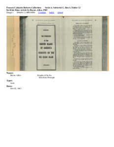 Ku Klux Klan Article by Bayne, Allen, 1965