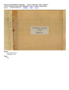 "New Governments West of the Alleghanies" Essay by Alden, George Henry