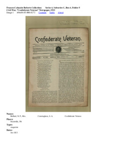 "Civil War, Confederate Veteran" Newspaper, 1923
