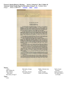 Tennessee Taylor Family Paper by McCanless, Geroge F., Jr.